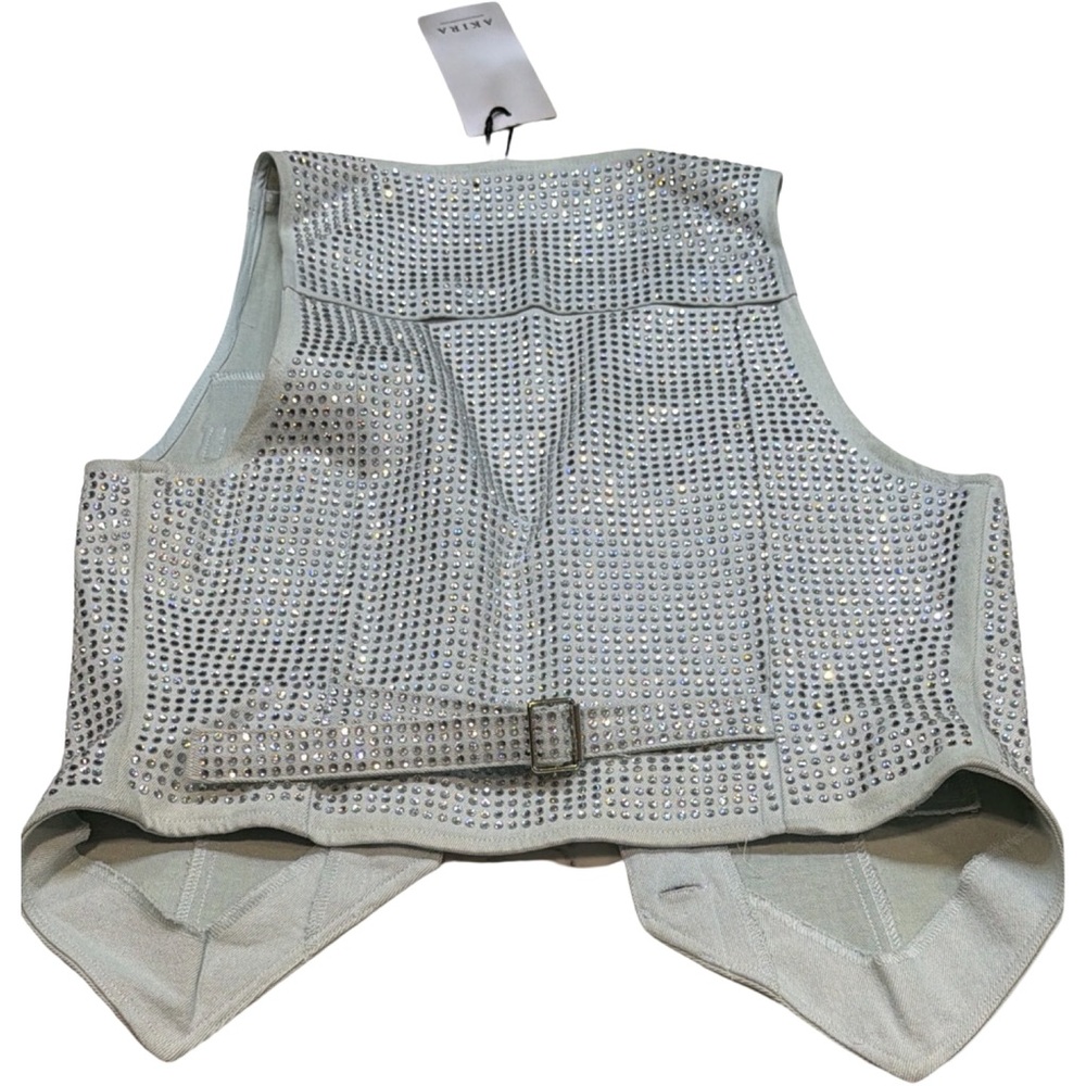 AKIRA Metallic Embellished Vest NEW - Picture 8 of 11